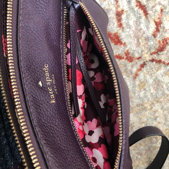 Kate Spade Leather Maroon Crossbody Messenger Bag - Picture 4 of 5